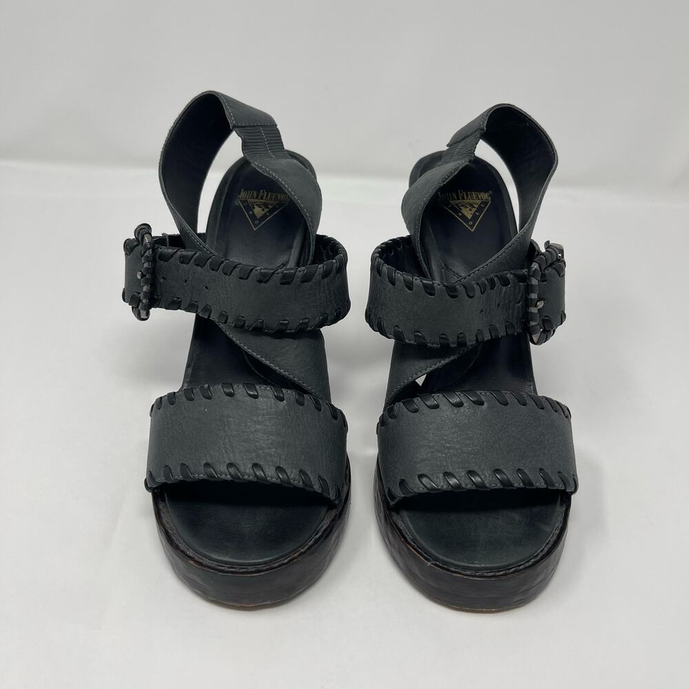 John Fluevog Tuggawar Hopscotch Black Strappy Heels (6.5) - Picture 3 of 13